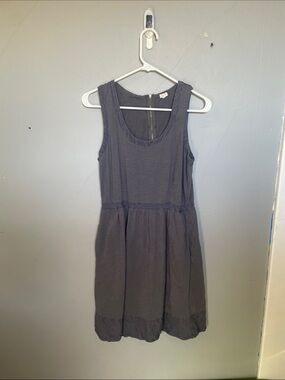 J. Crew M Dark Gray Exposed Zipper sleeveless Slub tank dress casual capsule